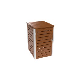 PVC 1er Tonnenboxen aus Kunststoff in Golden Oak - Weiß